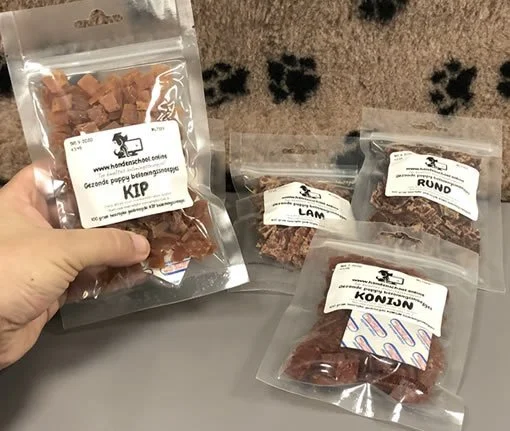 jacht fragment mannetje Proefpakket gezonde puppy snoepjes met 5 soorten 100% puur vlees