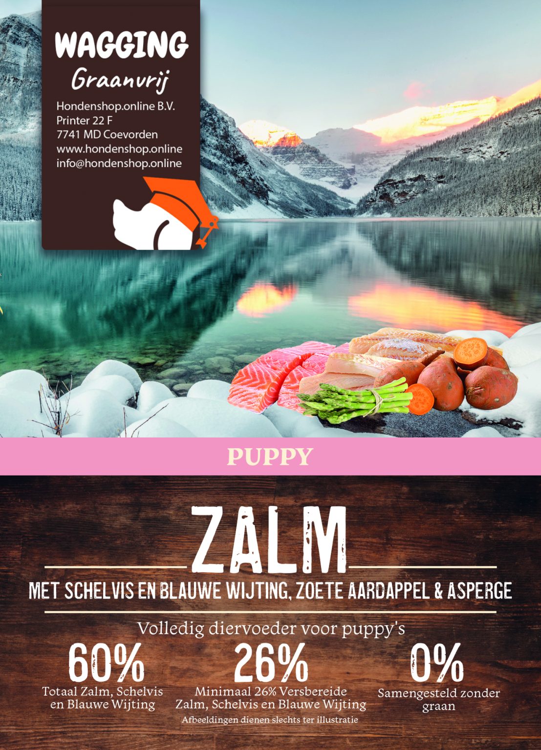 Wagging graanvrij zalm