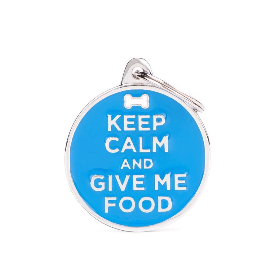 Keep Calm and Give Me Food hondenpenning