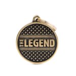 hondenpenning big circle the legend studs English brass