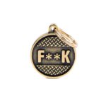 hondenpenning medium circle fk platform English brass