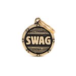 hondenpenning medium circle swag futuristic English brass