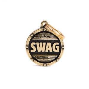 hondenpenning medium circle swag futuristic English brass