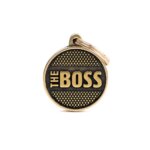 hondenpenning medium circle the boss rhombus in English brass