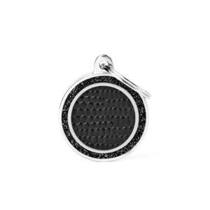 hondenpenning Shine Saint Tropez Black Glitter Circle