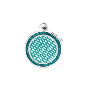 hondenpenning shine saint tropez turquoise glitter circle