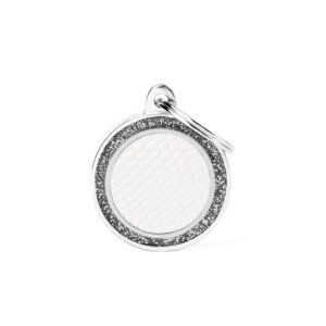 hondenpenning shine saint tropez white glitter circle